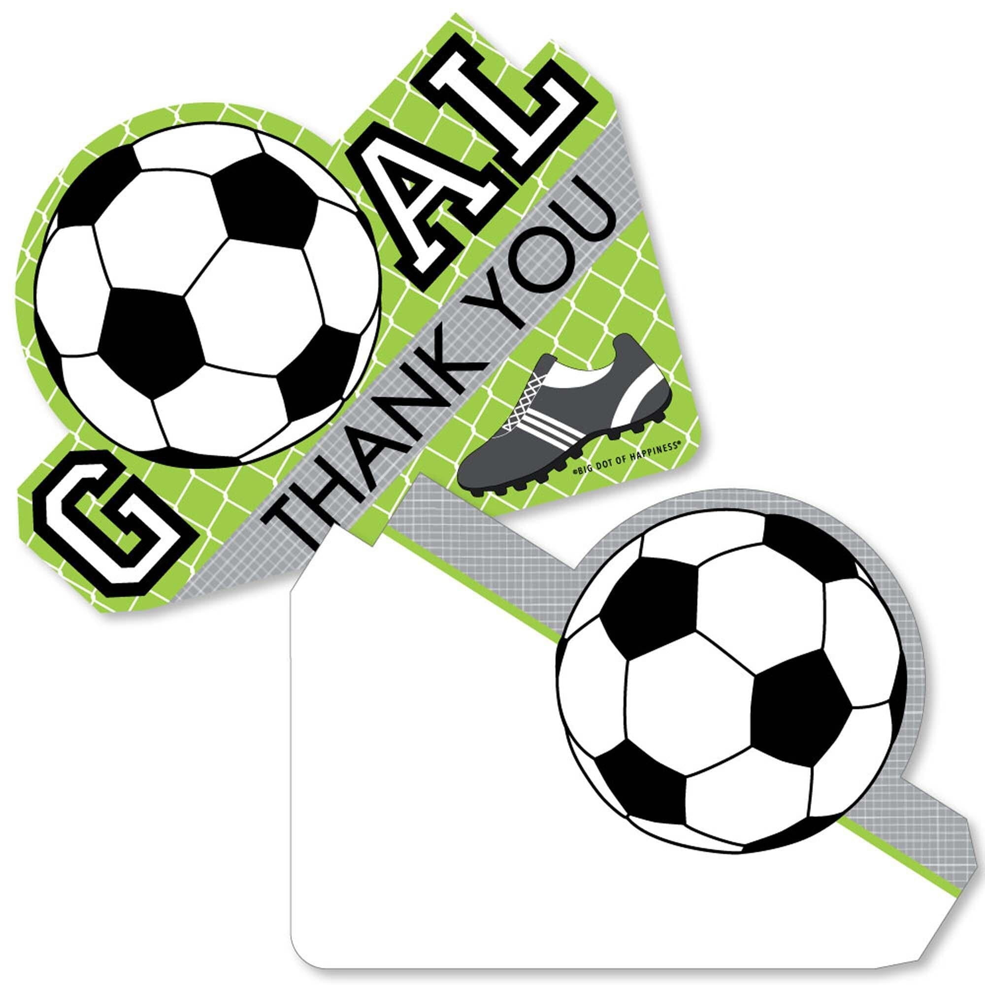 Big Dot Of Happiness Goaaal - Soccer - Shaped Thank You Cards within Free Printable Soccer Thank You Cards