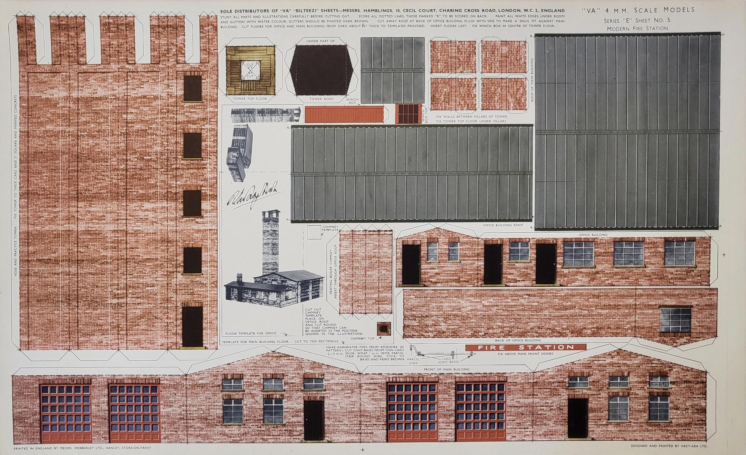 Bilteezi 4Mm/Oo Fire Station Building Kits Sheet No. E5 pertaining to Free Printable Model Railway Buildings