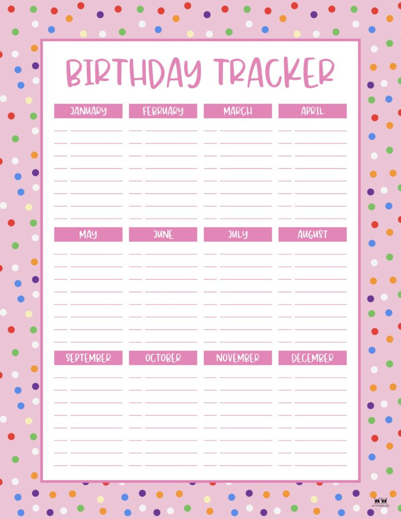 Birthday Calendars & Trackers - 20 Free Printables | Printabulls in Free Printable Birthday Scrolls