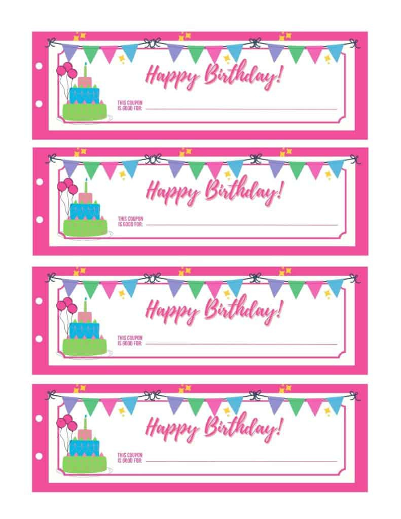 Birthday Gift Coupons - Free Printables - Add A Little Adventure with Free Printable Blank Birthday Coupons