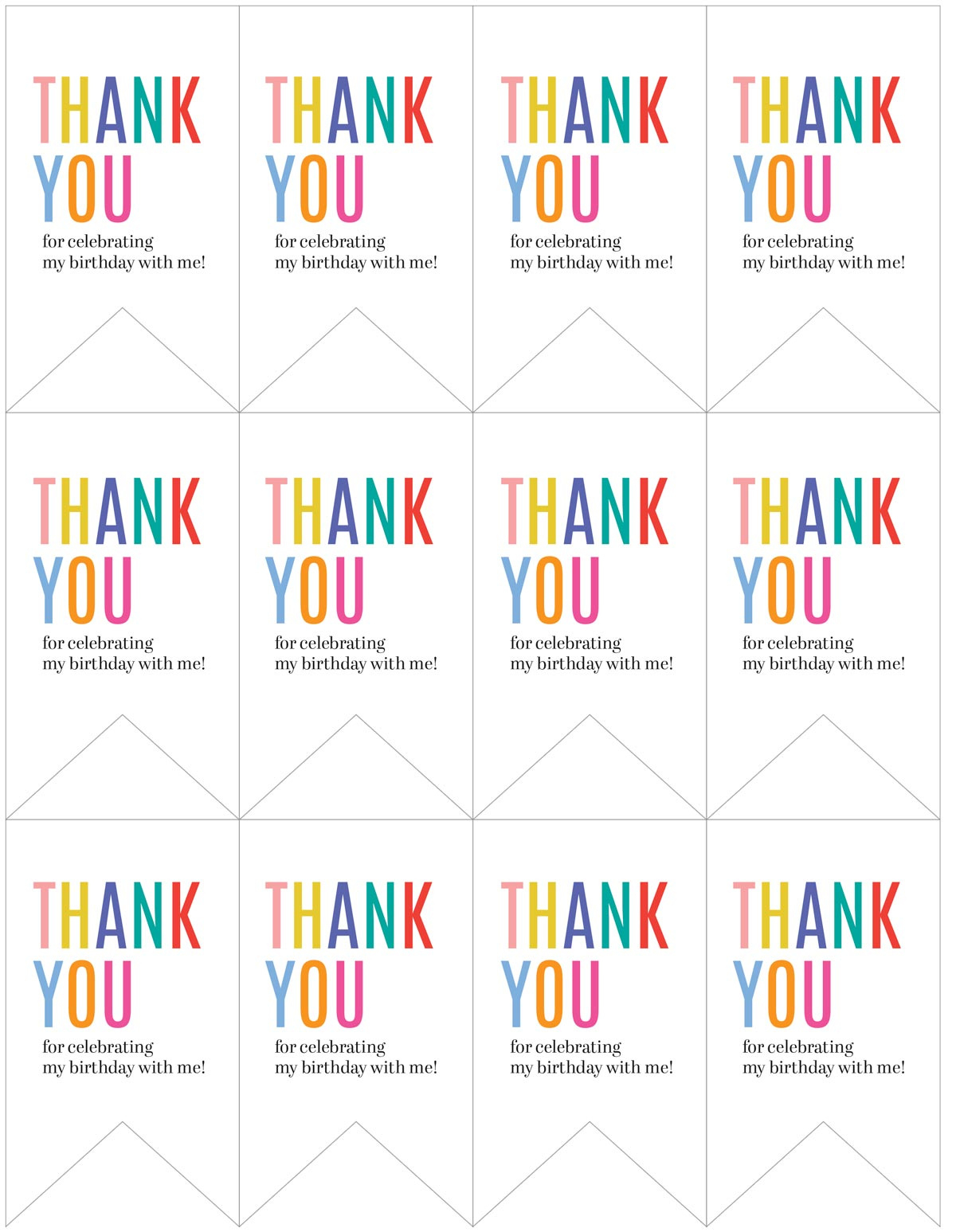 Birthday Thank You Tags | Skip To My Lou in Free Printable Thank You Tags For Birthday Favors