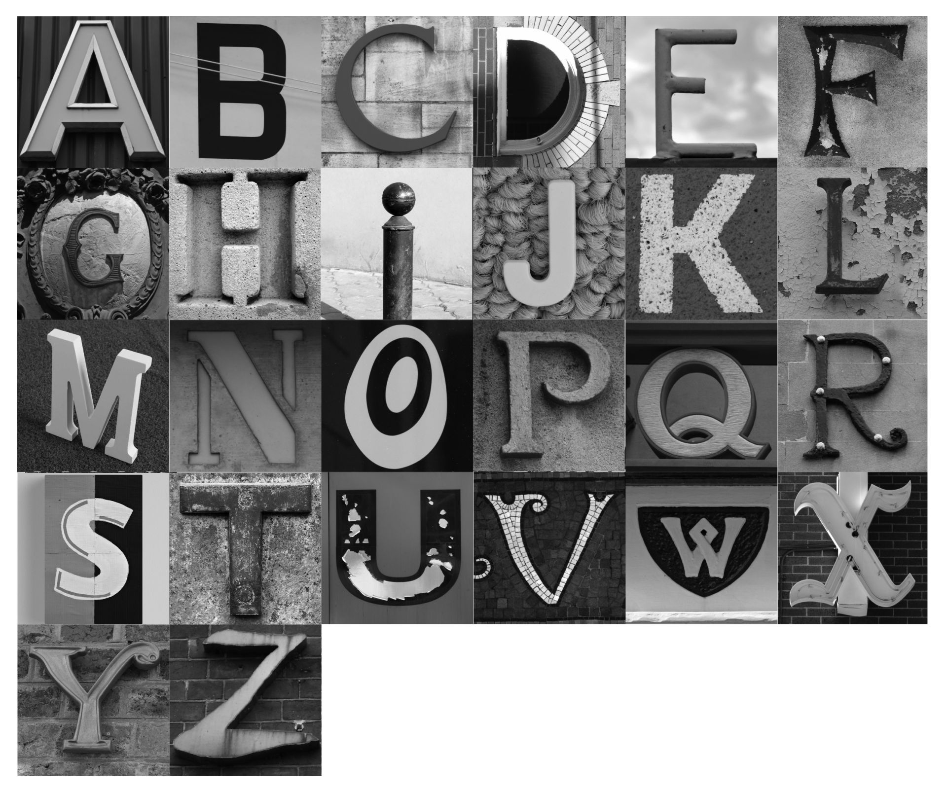 Black And White Letter Photography - 10 Free Pdf Printables regarding Free Printable Alphabet Photography Letters