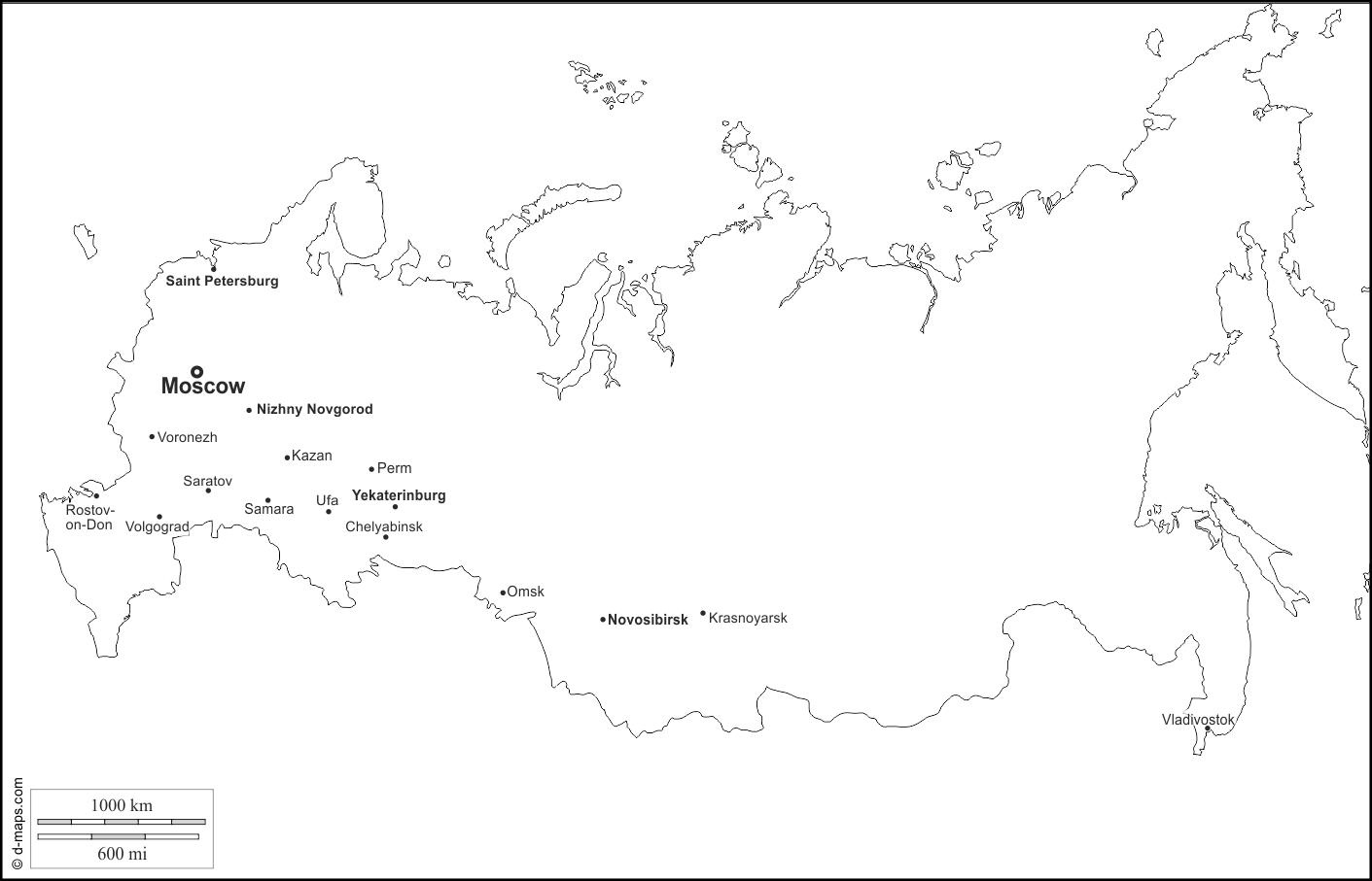 Blank Map Of Russia: Outline Map And Vector Map Of Russia within Free Printable Map Of Russia