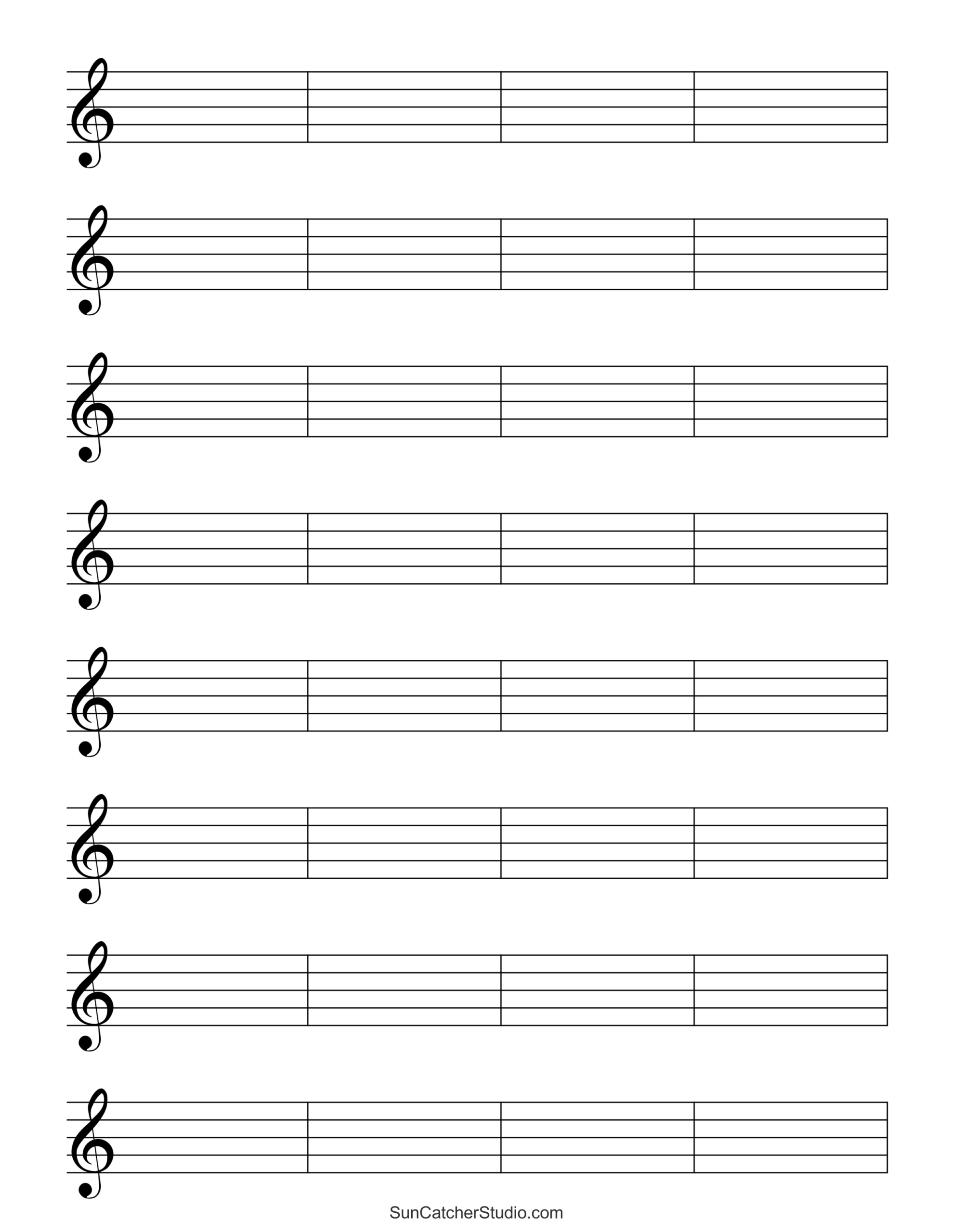 Blank Sheet Music (Free Printable Staff Paper) – Diy Projects with regard to Free Printable Blank Music Staff Paper