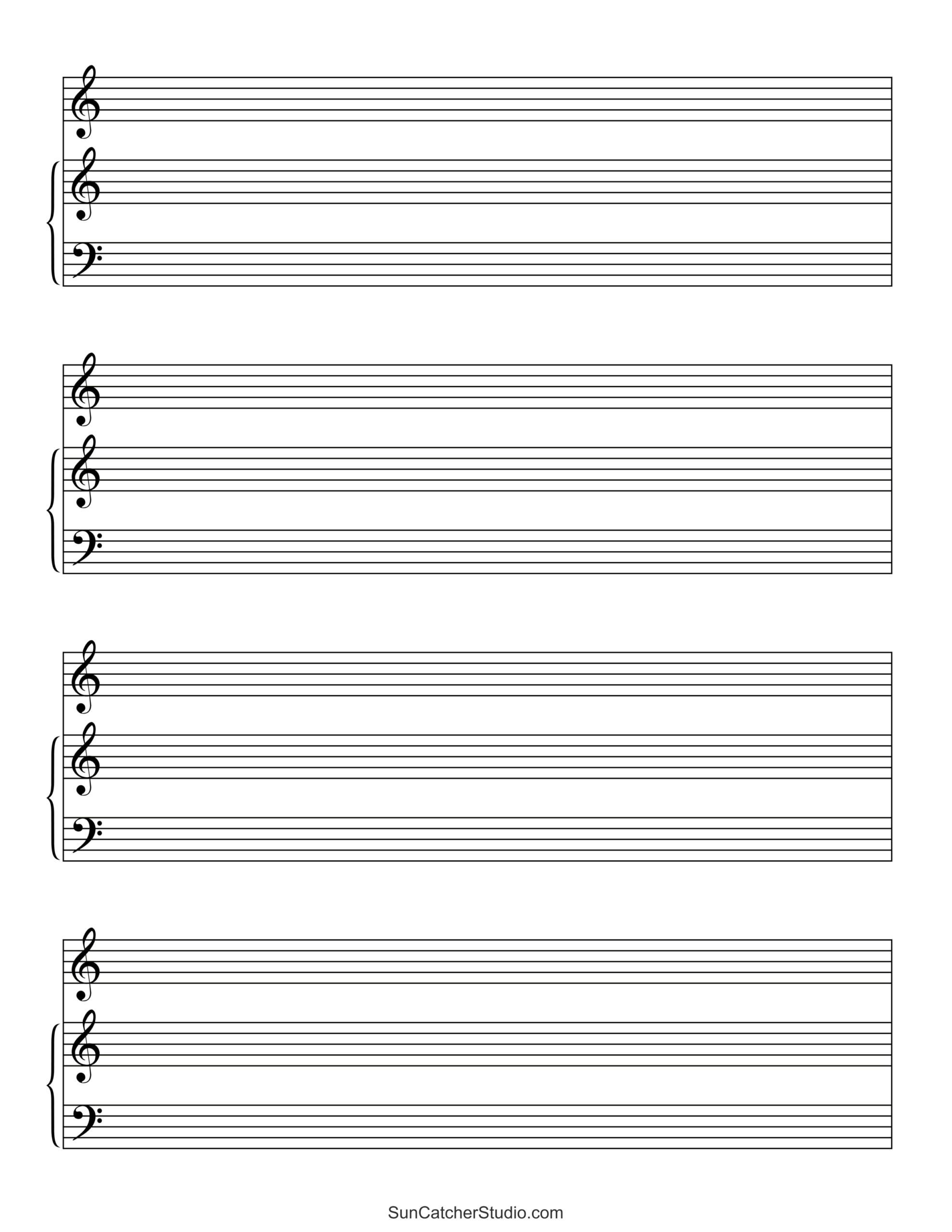 Blank Sheet Music (Free Printable Staff Paper) – Free Printables with regard to Free Printable Sheet Music For Voice And Piano