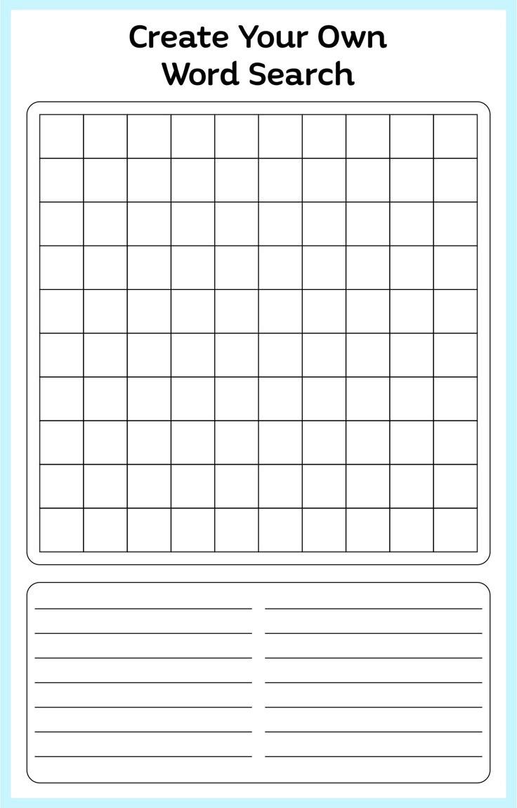 Blank Word Search Puzzles - 16 Free Pdf Printables | Printablee regarding Make Your Own Search Word Puzzle Free Printable