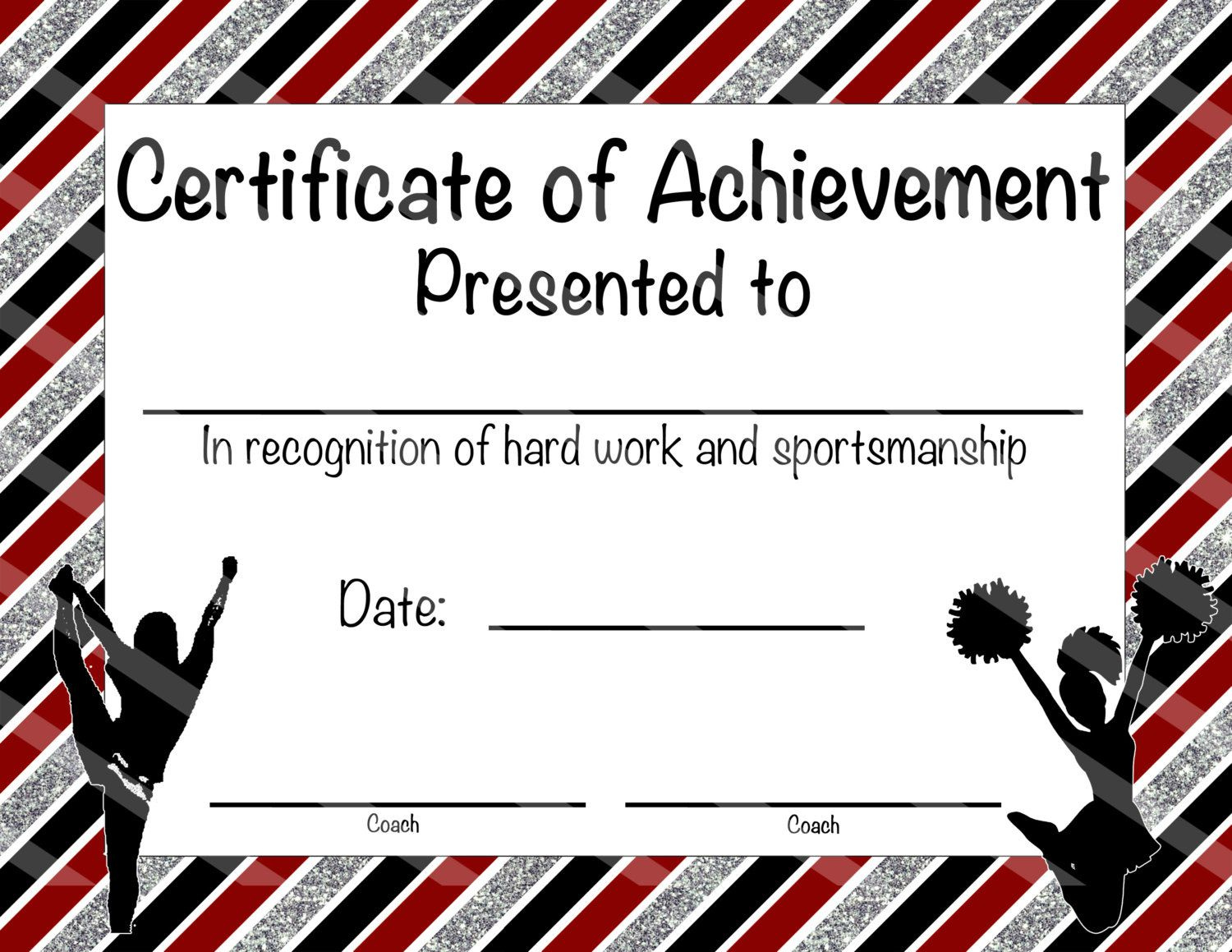 Blue And Silver Cheerleading Certificate Template | Postermywall with Free Printable Cheerleading Certificates