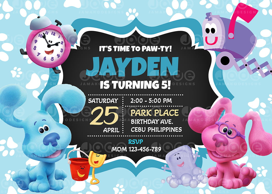 Blue'S Clues Birthday Invitation Personalize 4 X 6 Or 5 X 7 Free regarding Blue's Clues Invitations Free Printable