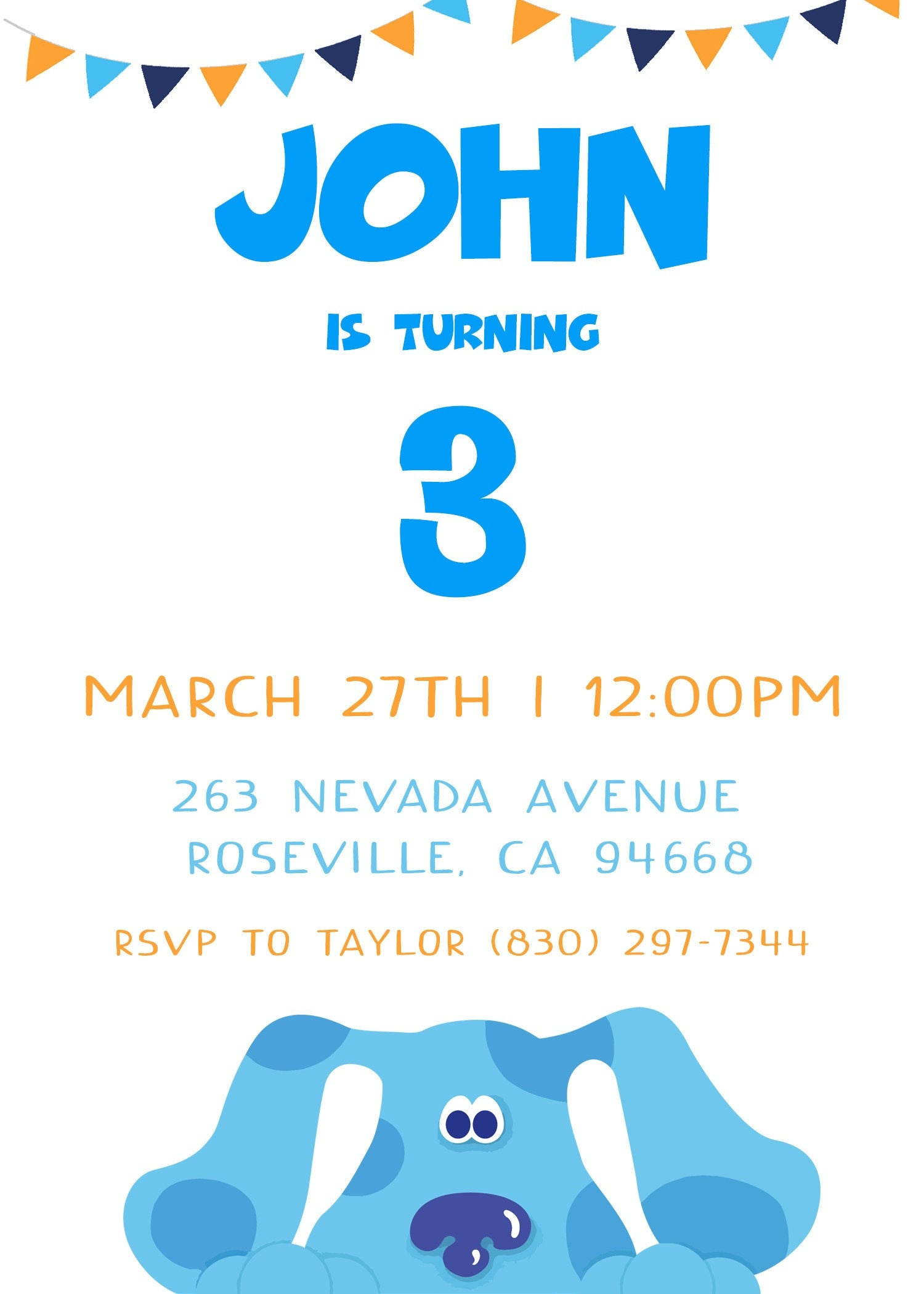 Blues Clues Invitation, Blues Clues Birthday Invitation, Birthday with regard to Blue'S Clues Invitations Free Printable