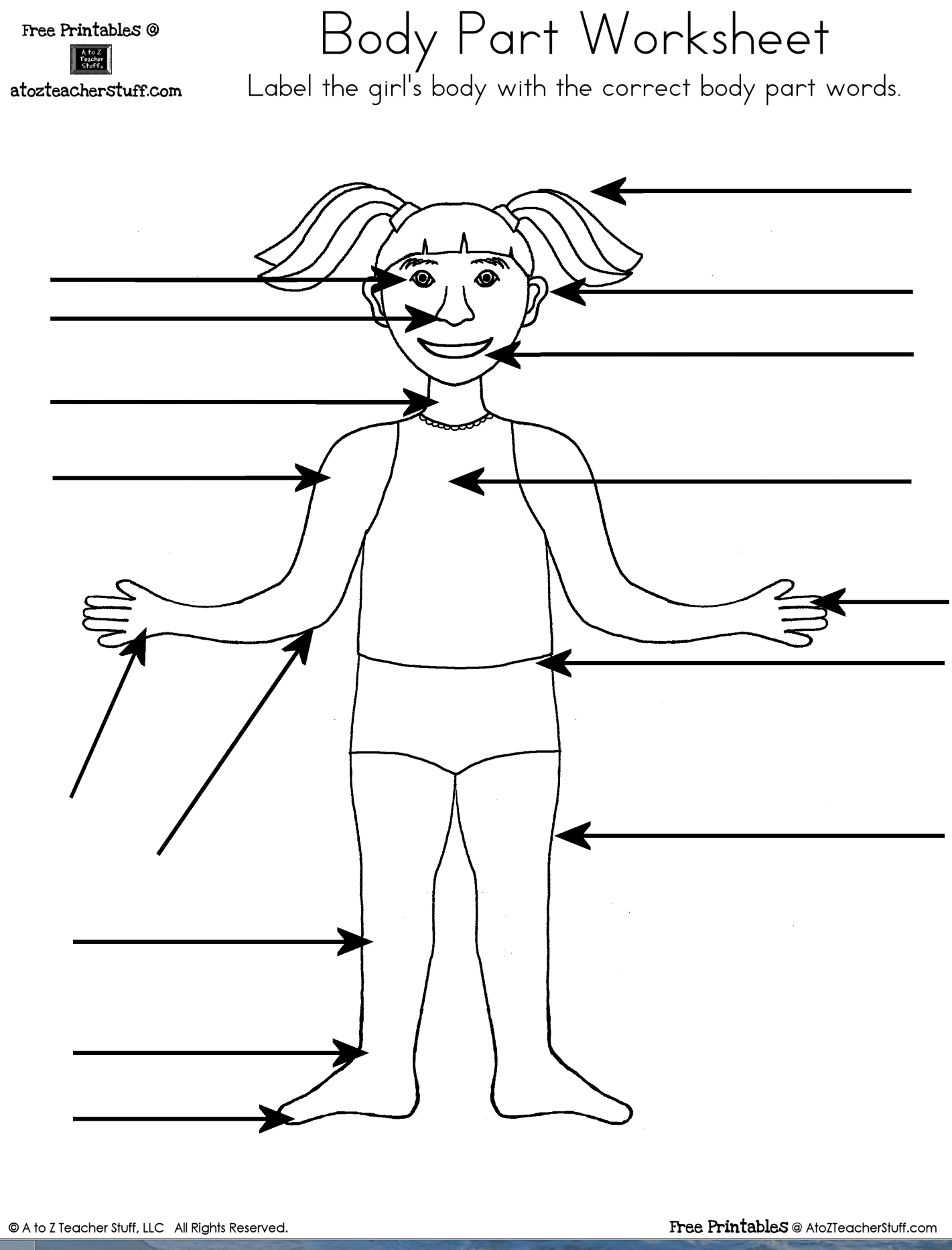 Body Part Worksheet (Boy And Girl) | A To Z Teacher Stuff inside Free Printable Human Body Template