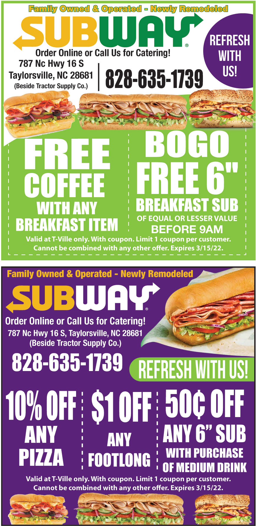 Bogo Free 6&quot; Breakfast Sub Of Equal Or Lesser Value Before 9Am with Bogo Free Coupons Printable