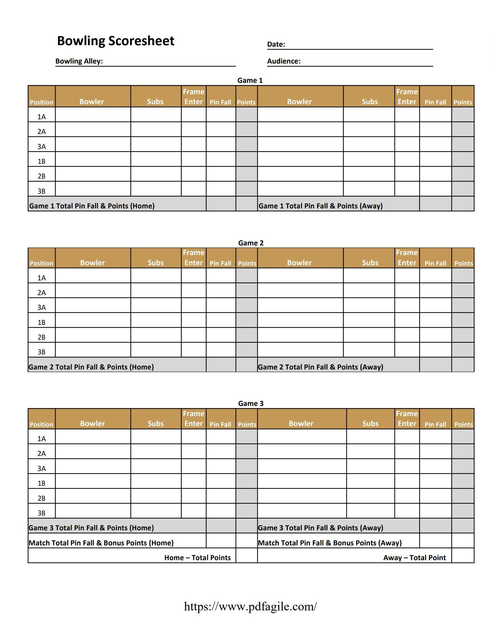 Bowling Scoresheet Template | Pdf Agile in Free Printable Bowling Score Sheets