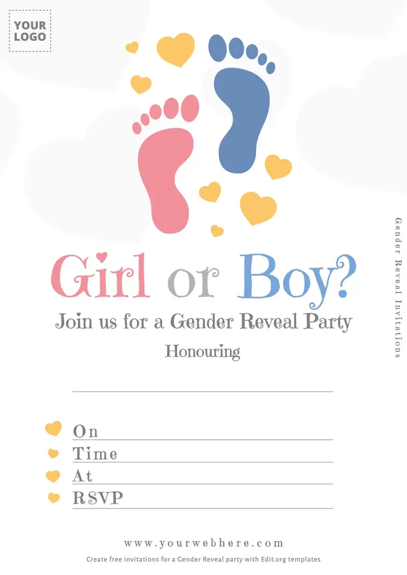 Boy Or Girl? Gender Reveal Invitation Templates throughout Free Printable Gender Reveal Invitations