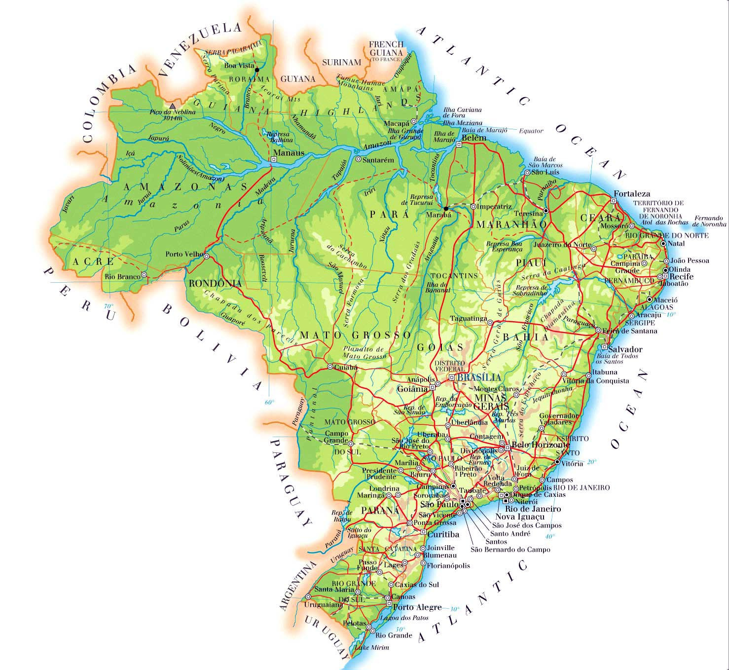 Brazil Maps | Printable Maps Of Brazil For Download within Free Printable Map Of Brazil