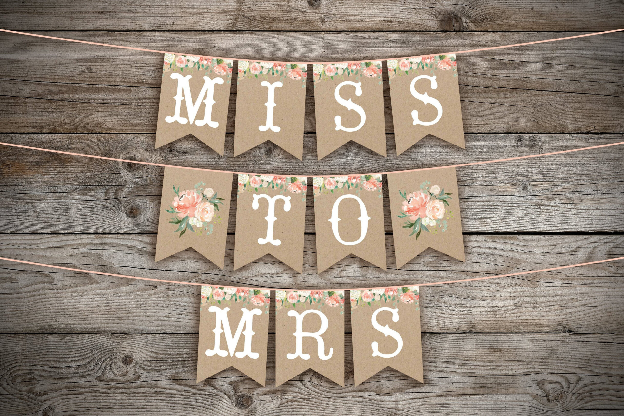 Bridal Shower Banner Miss To Mrs Banner Floral Bridal Shower in Free Printable Miss To Mrs Banner