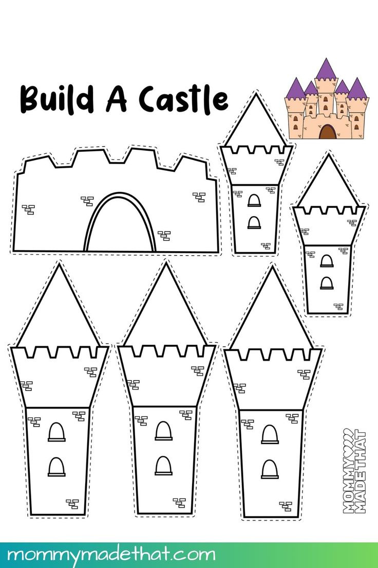 Build A Castle Craft (Free Printable) with regard to Free Printable Castle Templates