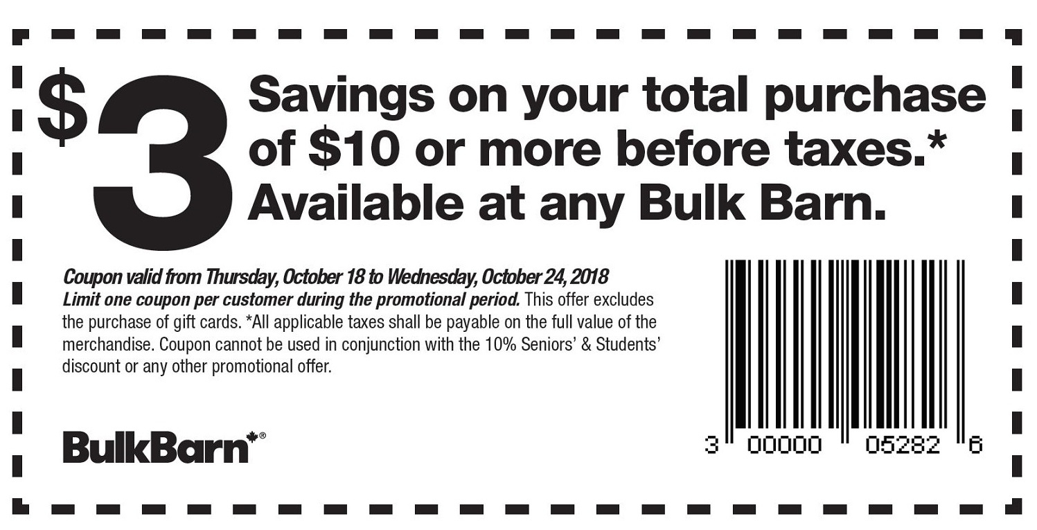Bulk Barn - Details throughout Free Printable Coupons Ontario