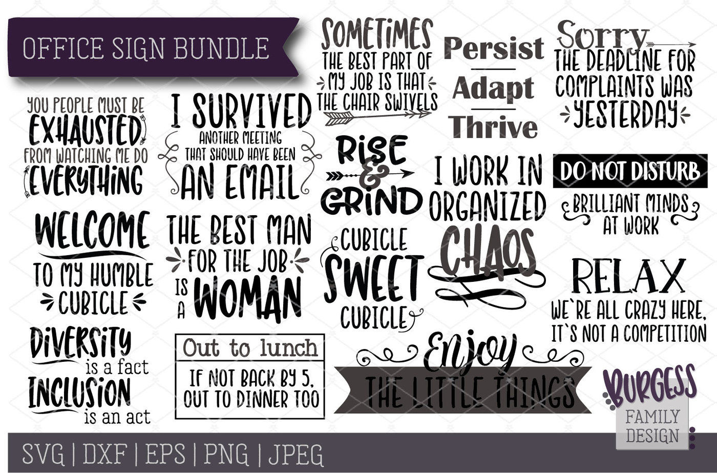 Bundle | Office Signs | Cut Files &Amp; Printablesburgess with regard to Free Printable Funny Office Signs