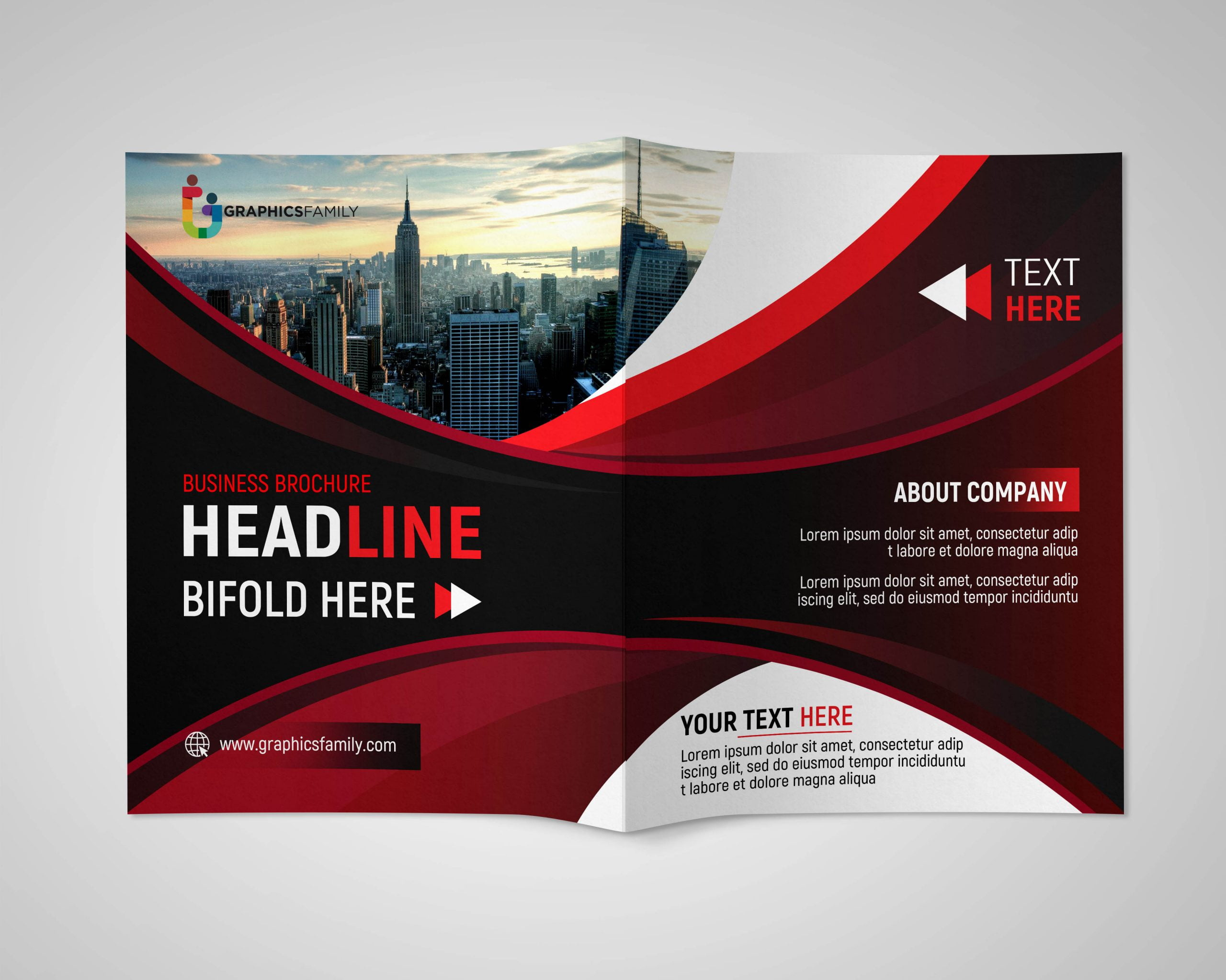 Business Brochure Psd Template With Space For Text – Graphicsfamily with Free Printable Brochure Maker Download