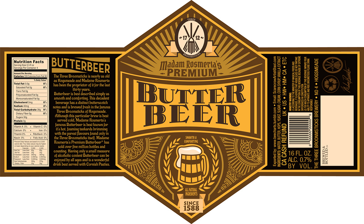 Butterbeer Label :: Behance - Worksheets Library within Free Printable Butterbeer Labels