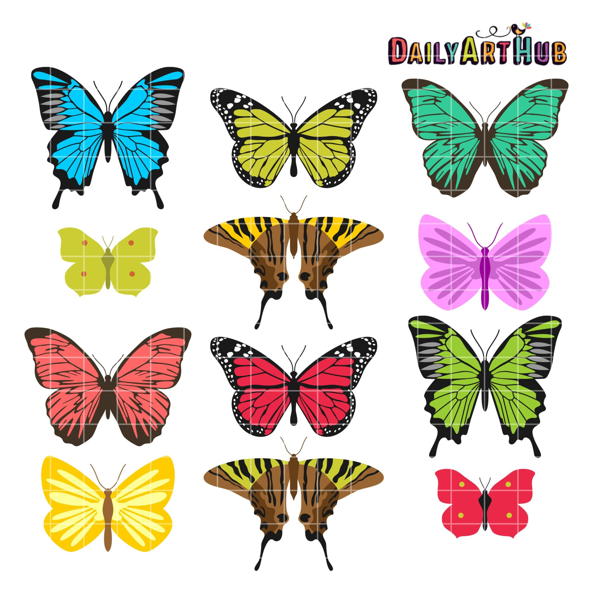 Butterflies Clip Art Set – Daily Art Hub // Graphics, Alphabets & Svg inside Free Printable Clip Art