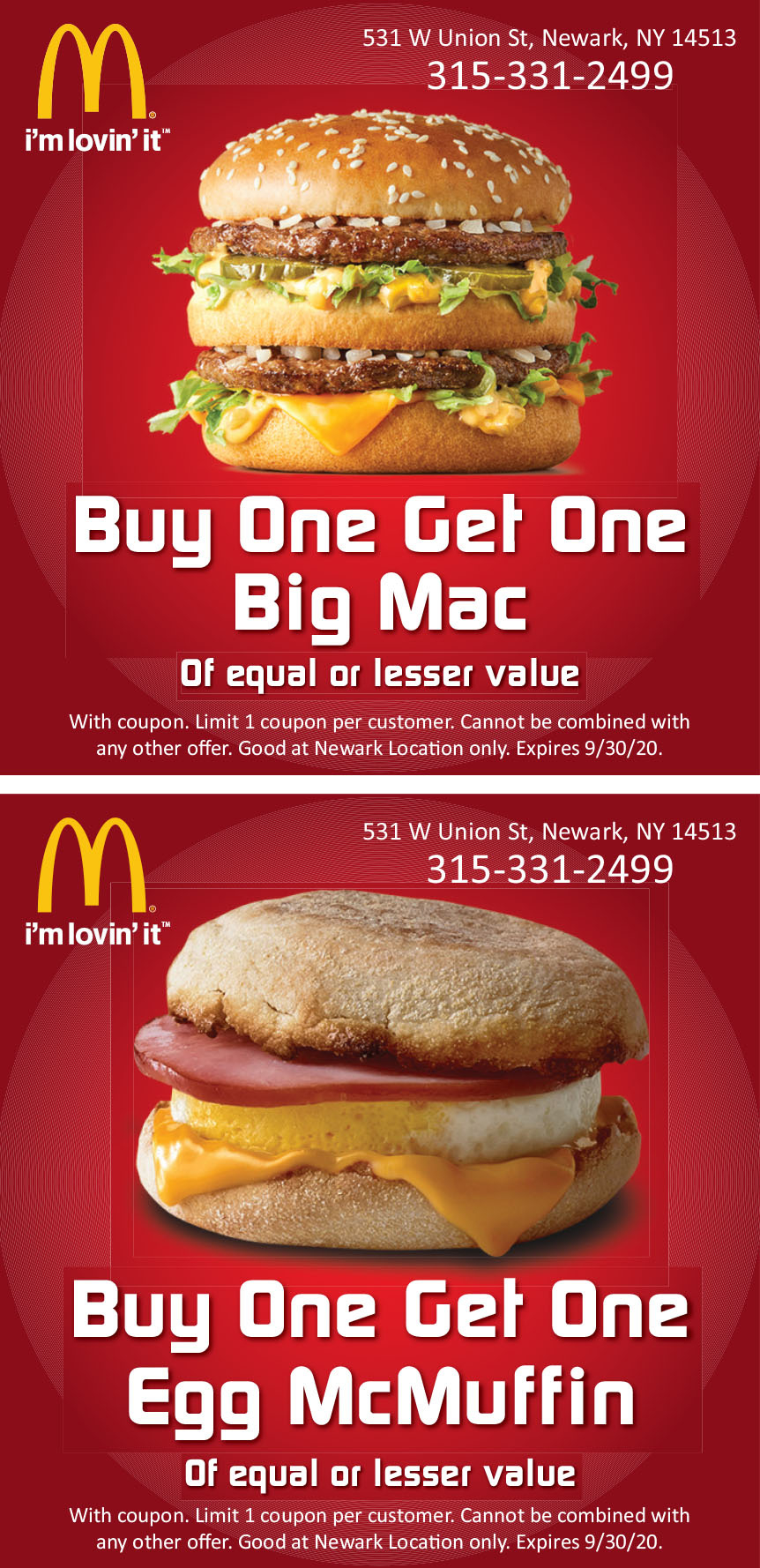 Buy One Get One Big Mac Of Equal Or Lesser Value | Online with Free Printable Mcdonalds Coupons Online