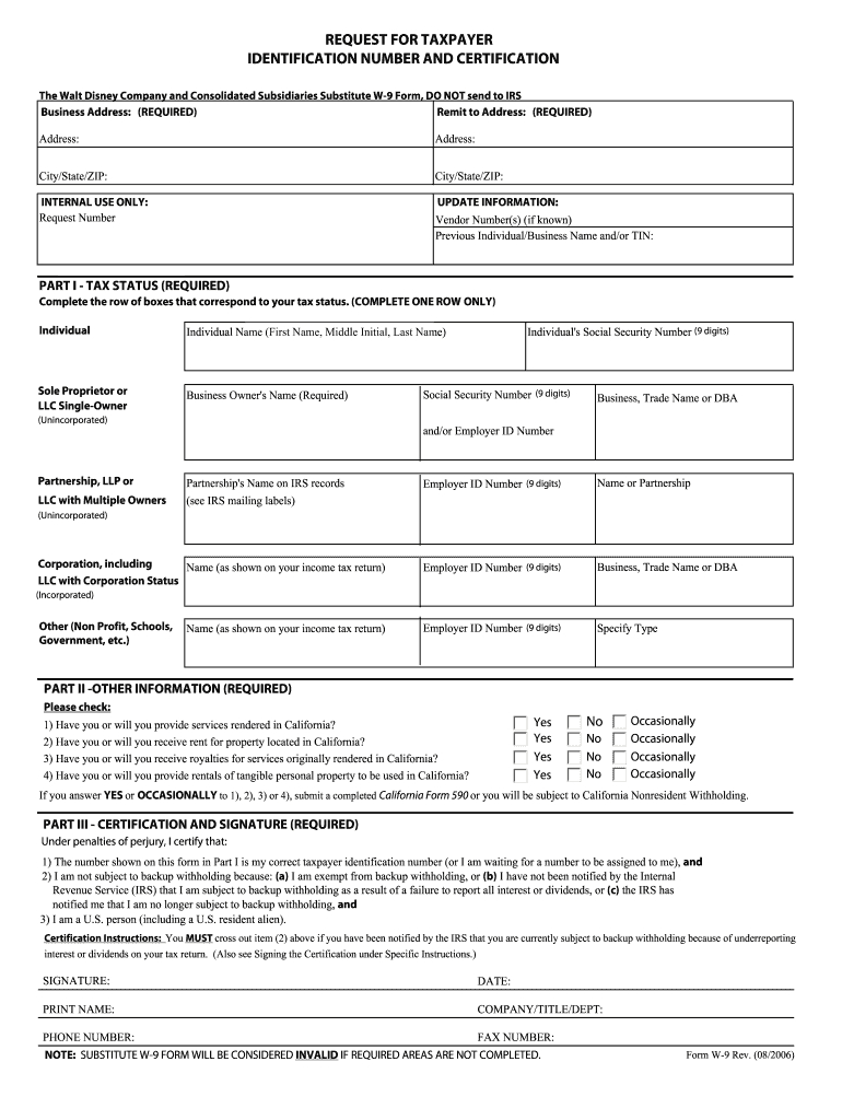 Ca Substitute W-9 Form - Fill Online, Printable, Fillable, Blank regarding Free Printable W 9 Form