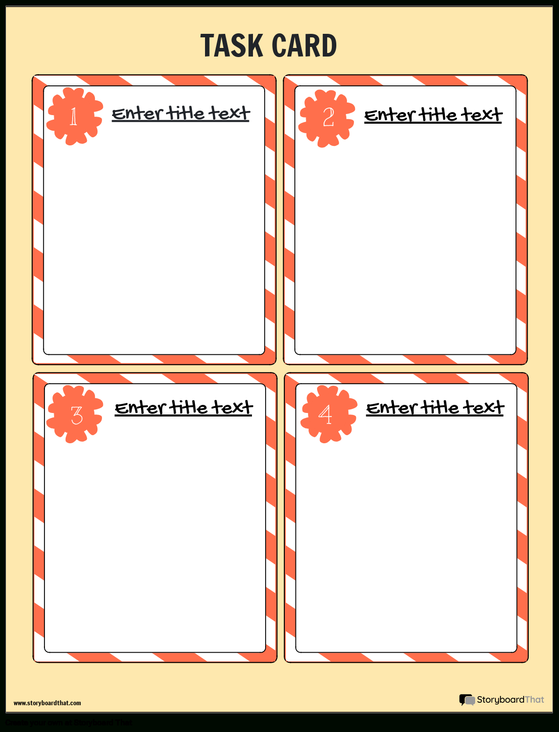 Candy Cane Frame Task Card Worksheet Template in Free Printable Blank Task Cards