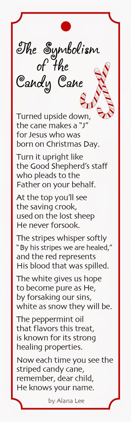 Candy Cane Poem Bookmarks: &amp;quot;The Symbolism Of The Candy Cane&amp;quot; pertaining to Free Printable Candy Cane Poem