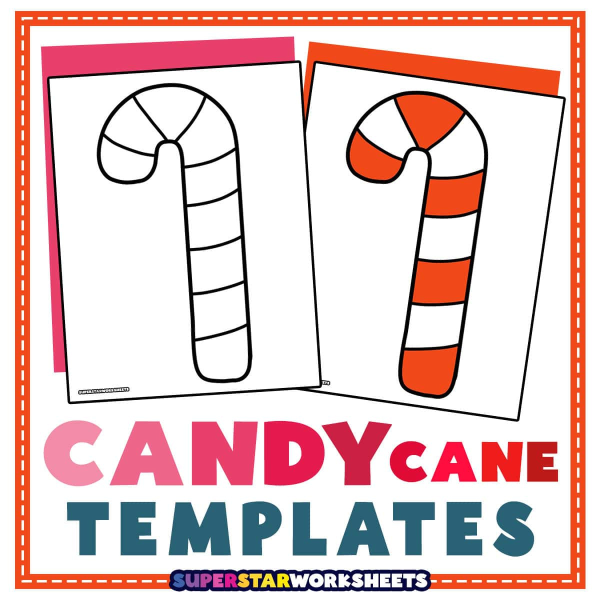 Candy Cane Template (Free Printables) - Superstar Worksheets regarding Free Printable Candy Cane