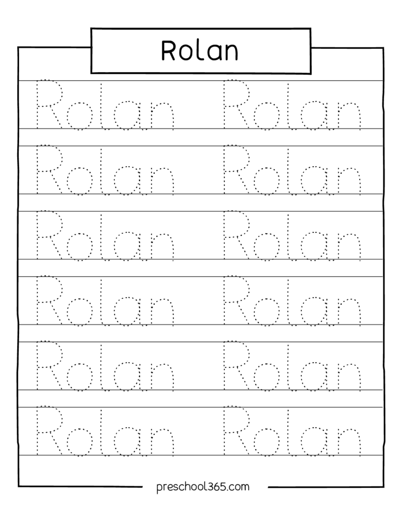 Carson Sadie Levi Rolan Madelyn Name Tracing Sheet with Free Printable Name Tracing