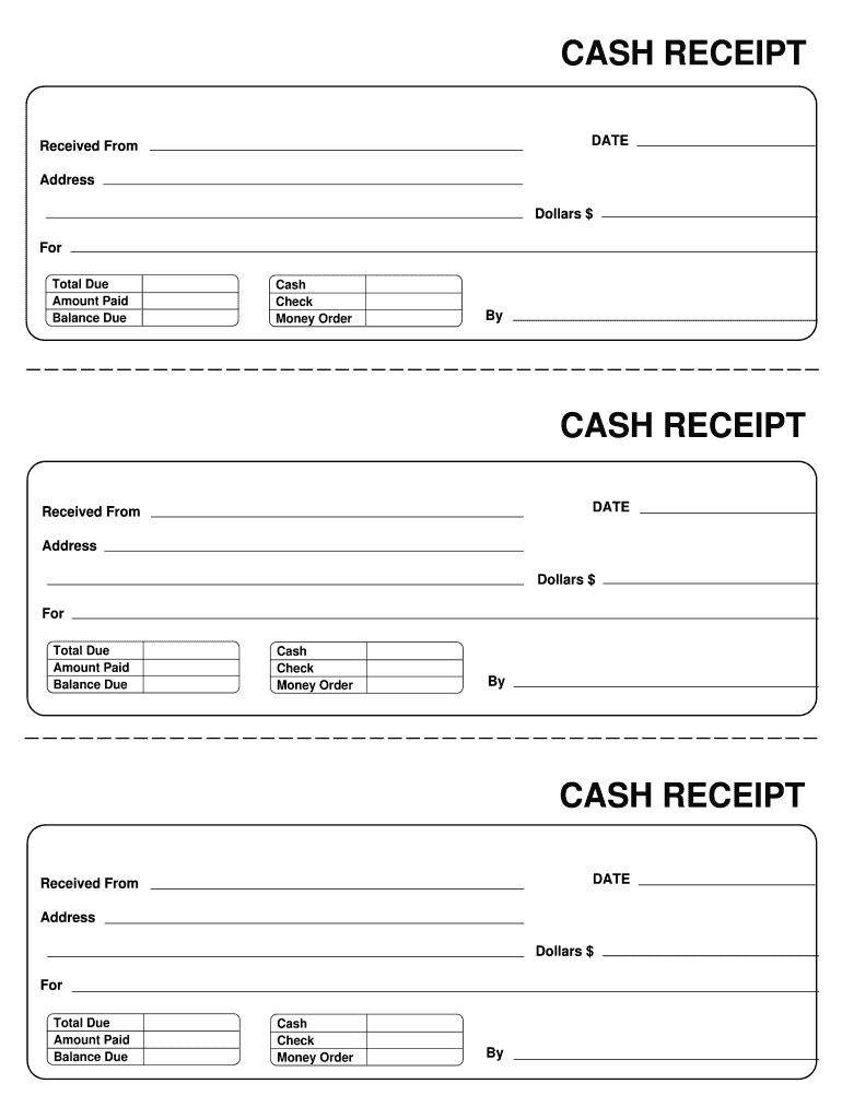 Cash Receipt Form - Fill Online, Printable, Fillable, Blank intended for Free Printable Receipts