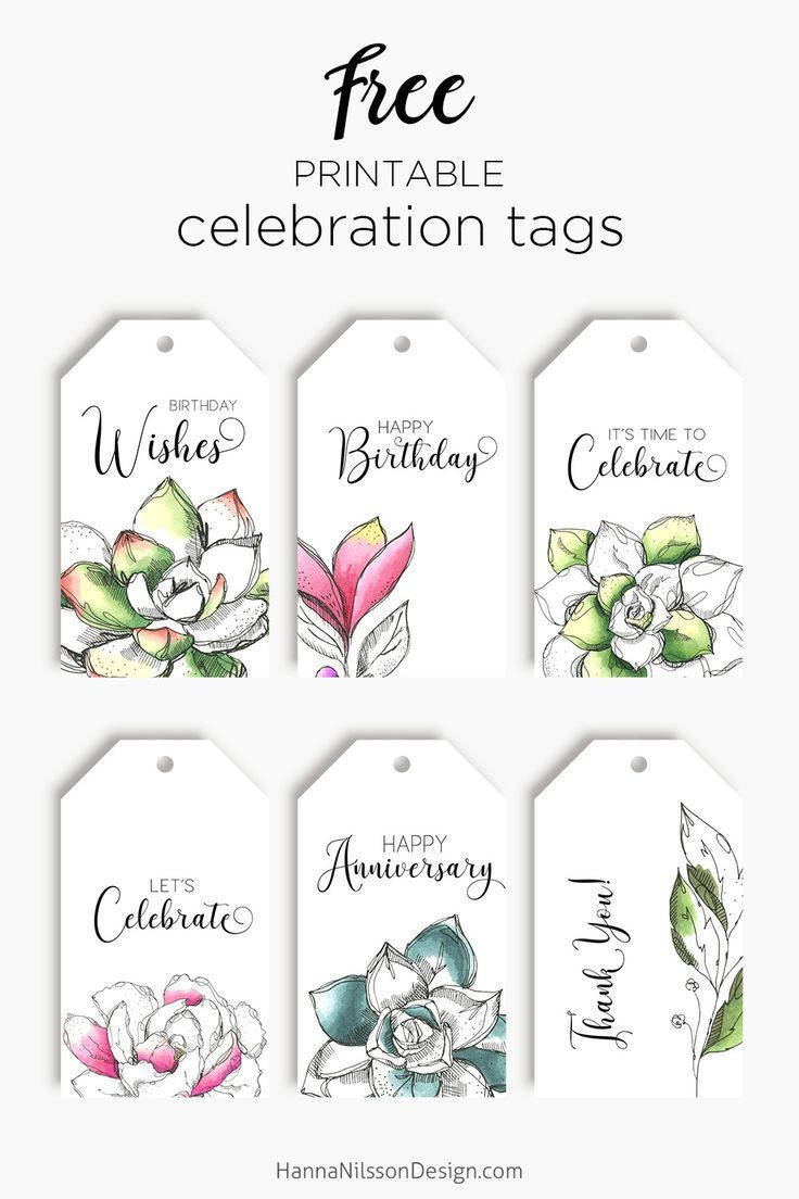 Celebration Tags Printable regarding Free Printable Favor Tags