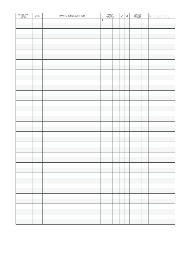 Cengage Blank Check Register Form - Fill Online, Printable with Free Printable Blank Check Register Template