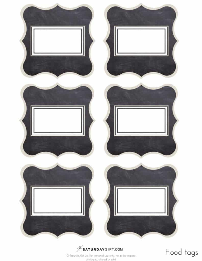 Chalkboard Buffet Food Labels (Printable) - Dairy Free, Vegan intended for Free Printable Food Tags For Buffet