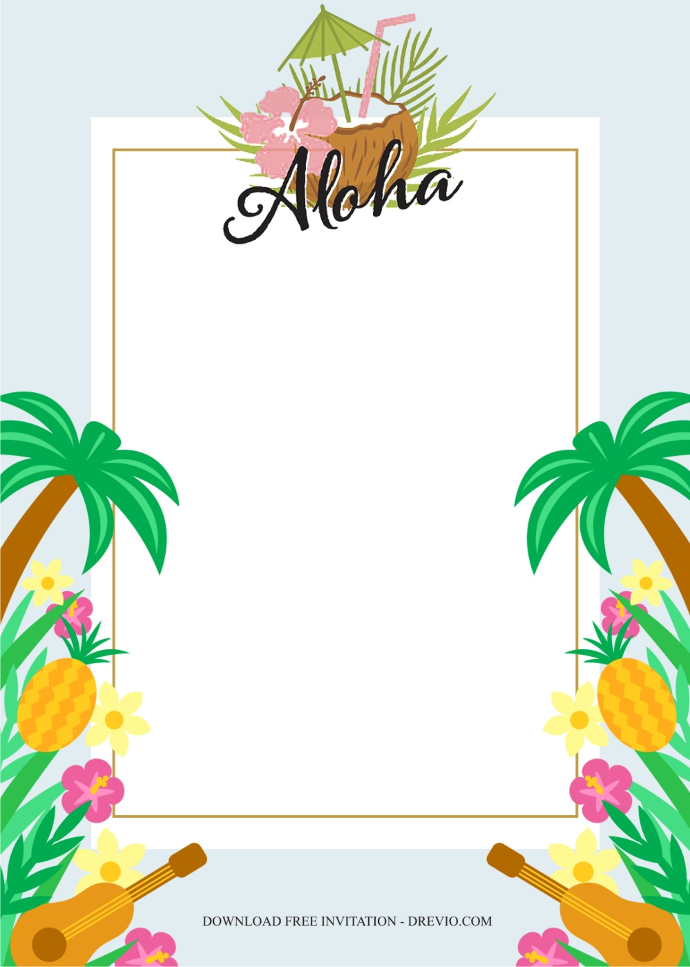 Cheerful Hawaiian Luau Birthday Party Ideas - Download Hundreds pertaining to Hawaiian Party Invitations Free Printable