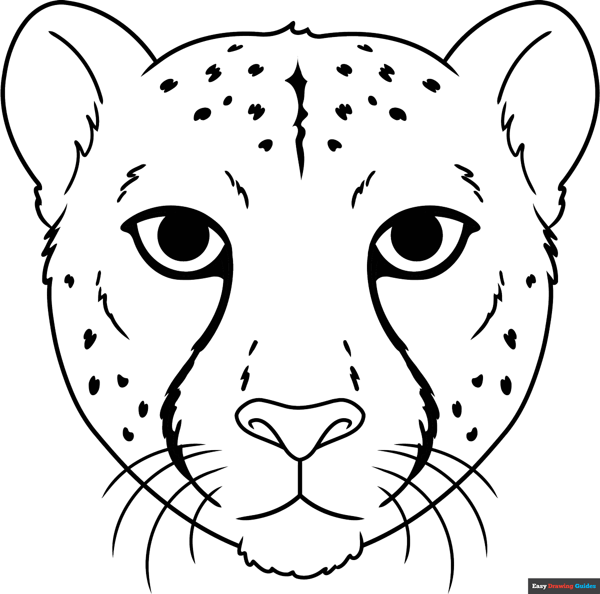 Cheetah Face Coloring Page | Easy Drawing Guides within Free Printable Cheetah Pictures