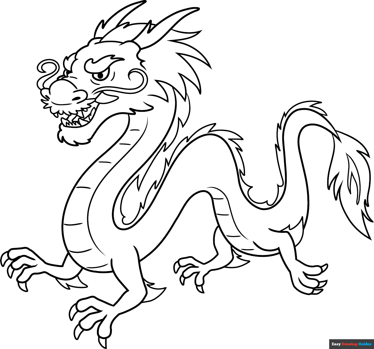 Chinese Dragon Coloring Page | Easy Drawing Guides pertaining to Free Printable Chinese Dragon Coloring Pages