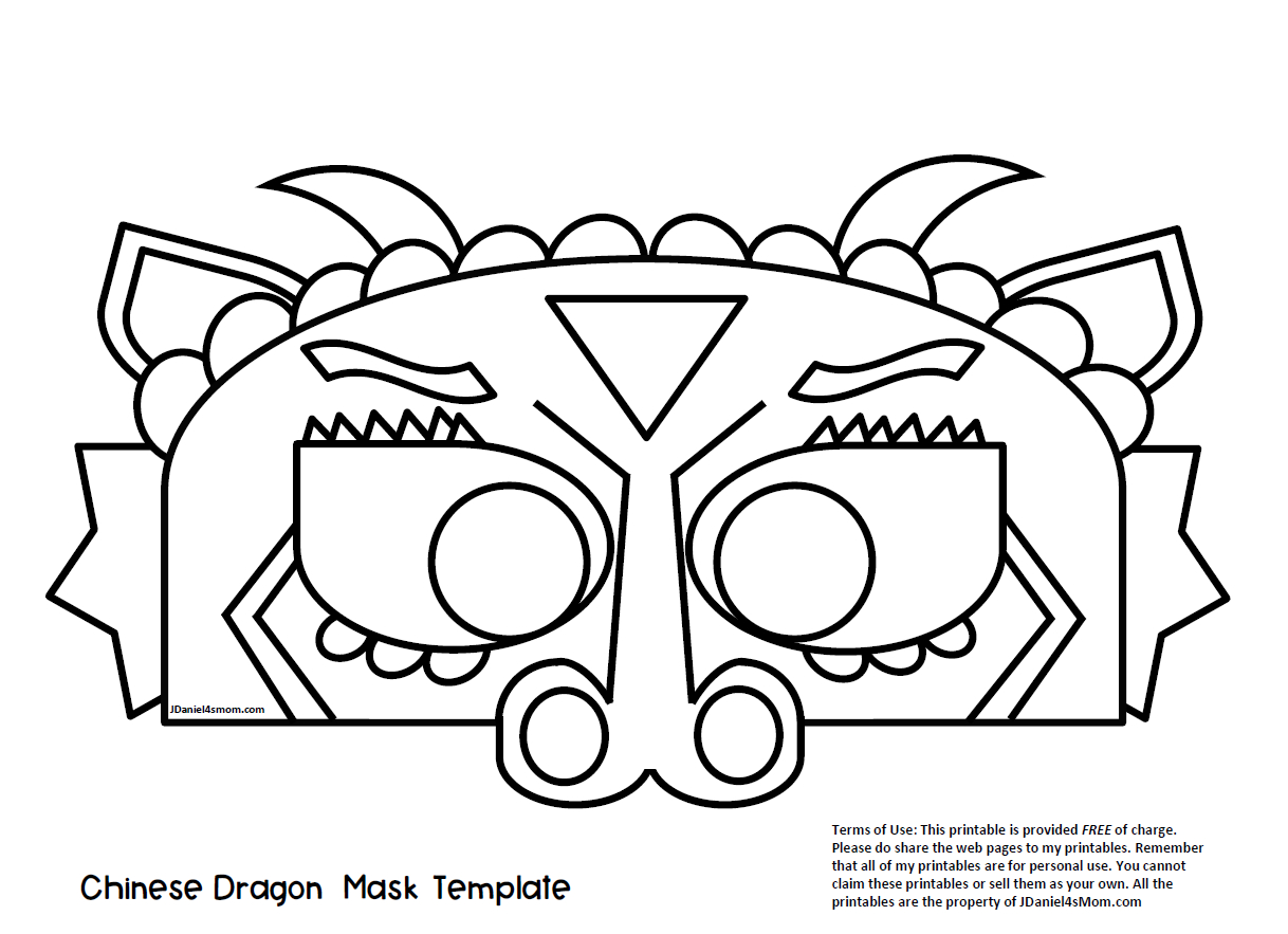 Chinese Dragon Mask Printable Coloring Activity - Jdaniel4S Mom with regard to Dragon Mask Printable Free
