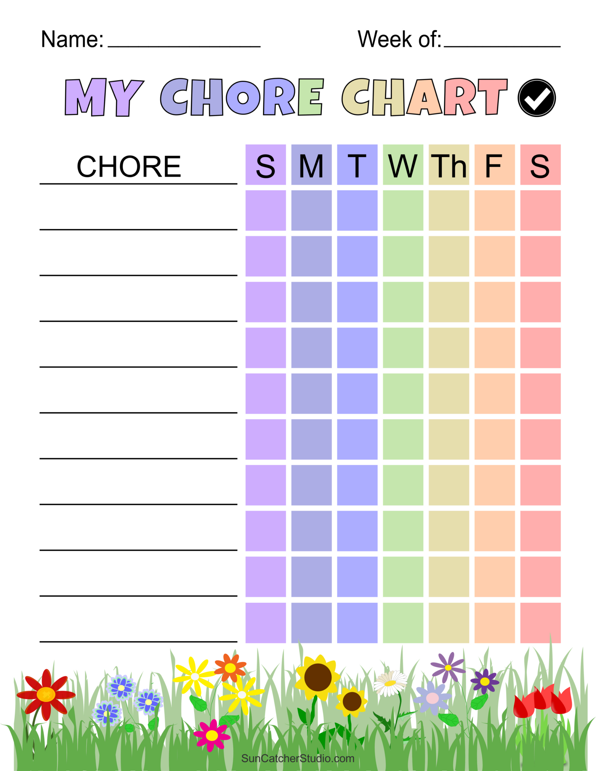 Chore Charts (Printable, Editable Daily &amp;amp; Weekly Templates) – Free throughout Free Printable Charts And Lists