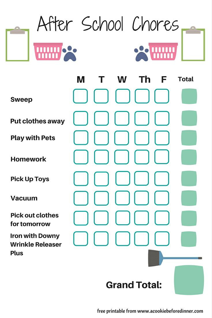 Chores For 6 To 8 Year Olds + A Free Chore Chart Printable | A throughout Free Printable Chore Charts For 7 Year Olds