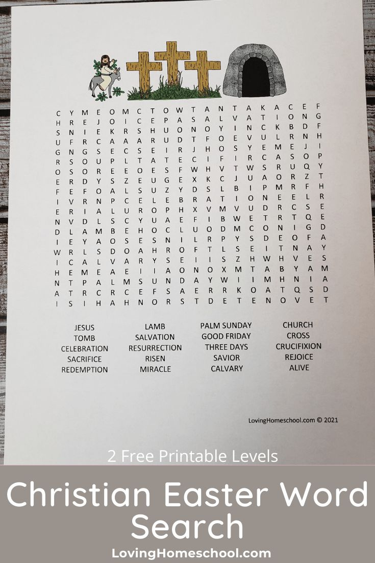 Christian Easter Word Search - Lovinghomeschool with Free Printable Religious Easter Word Searches