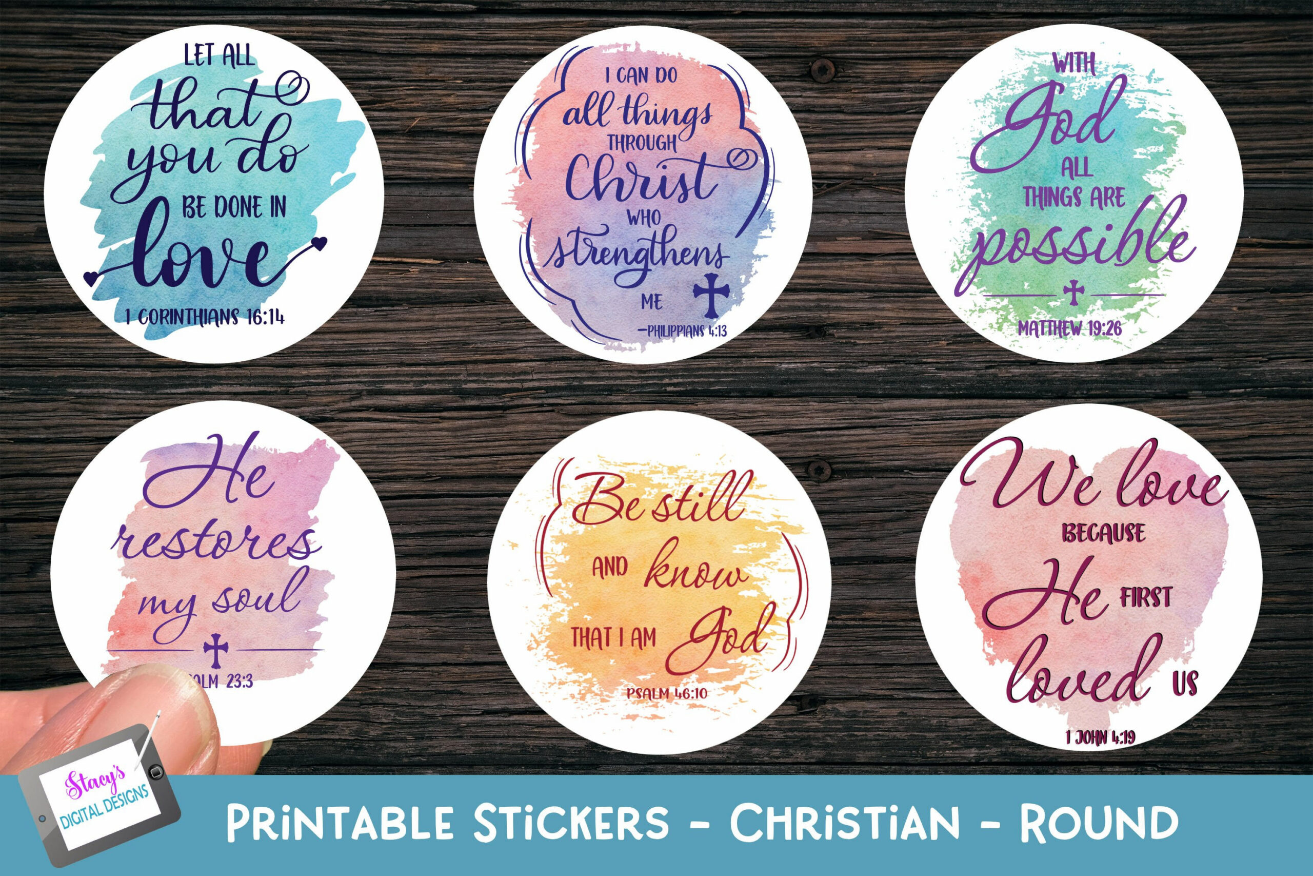 Christian Stickers | Round Printable Stickers | Bible Verses with regard to Free Printable Bible Verse Labels