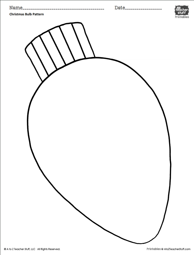 Christmas Bulb Coloring Pattern Or Coloring Sheet | A To Z Teacher intended for Free Printable Christmas Lights Coloring Pages