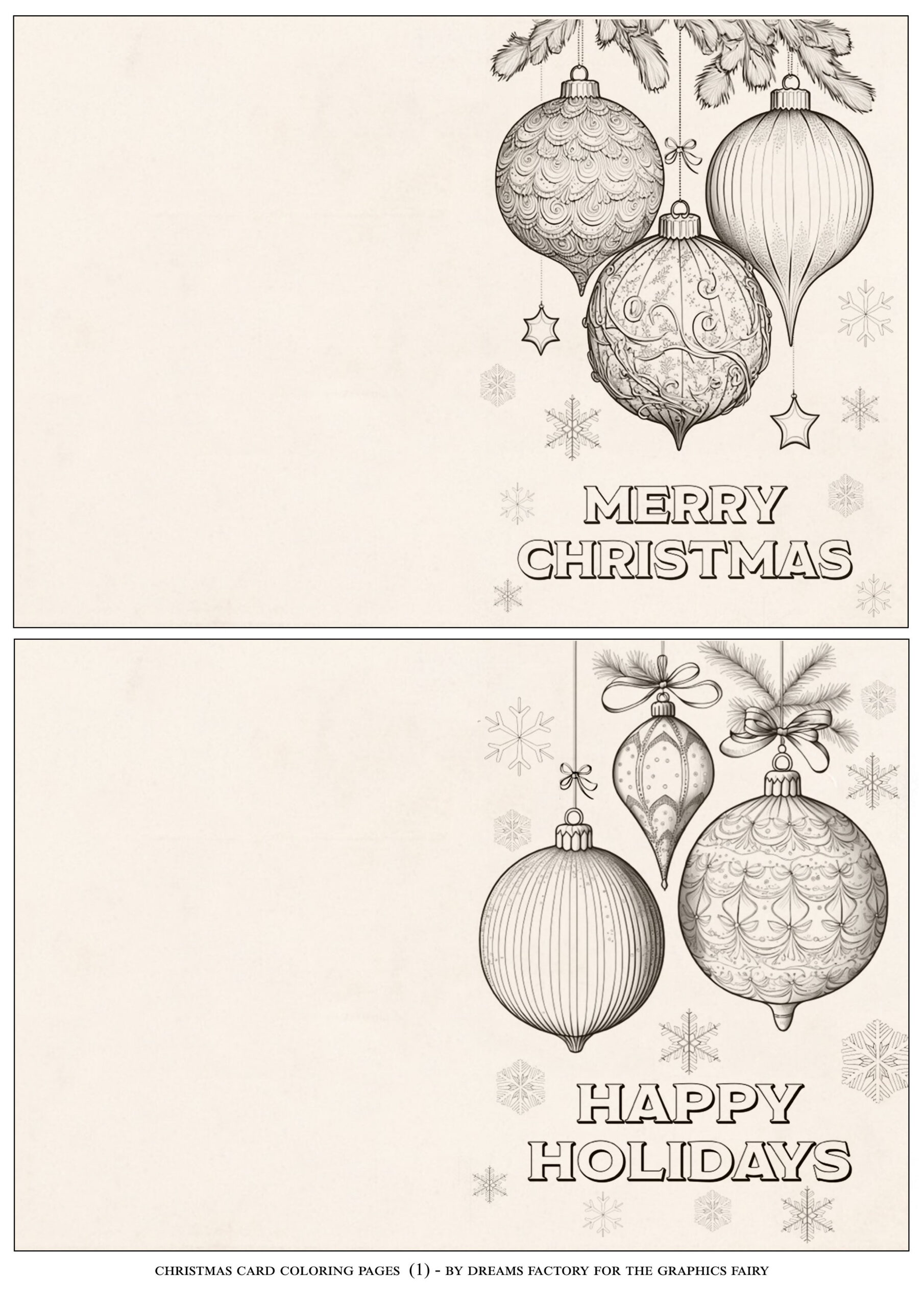 Christmas Card Coloring Pages! - The Graphics Fairy - Worksheets in Free Printable Christmas Cards To Color