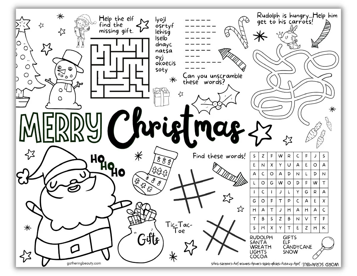 Christmas Coloring Activities For Kids - Free Printable with Free Printable Christmas Coloring Pages And Activities