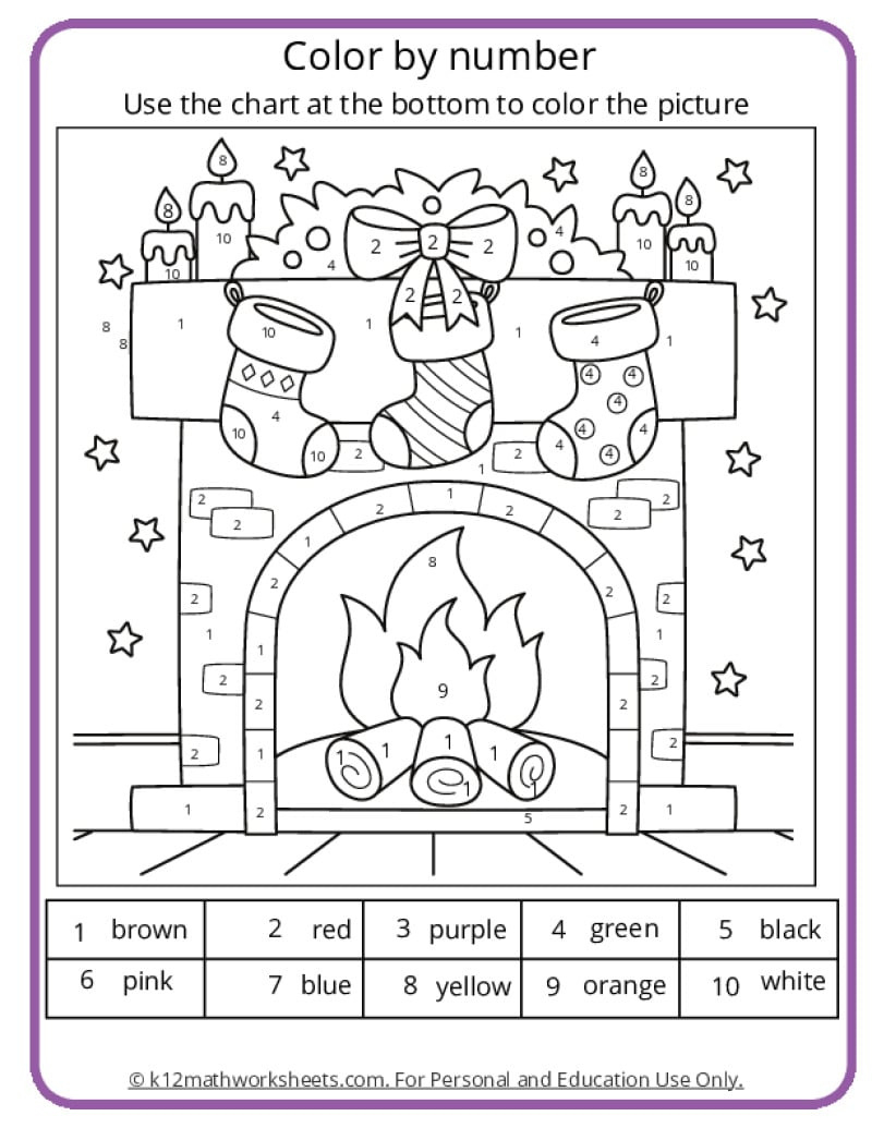 Christmas Colornumber Pages with Free Printable Christmas Color By Number Coloring Pages