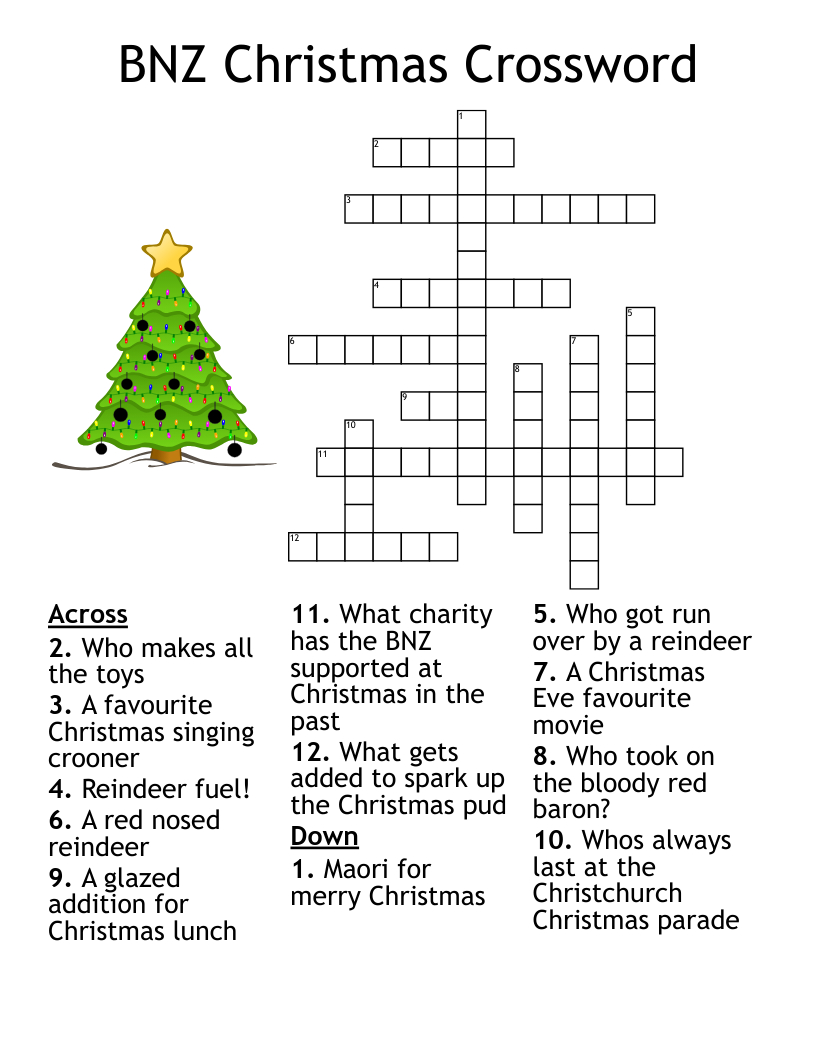 Christmas Crossword - Wordmint intended for Free Printable Christmas Crossword Puzzles For Adults