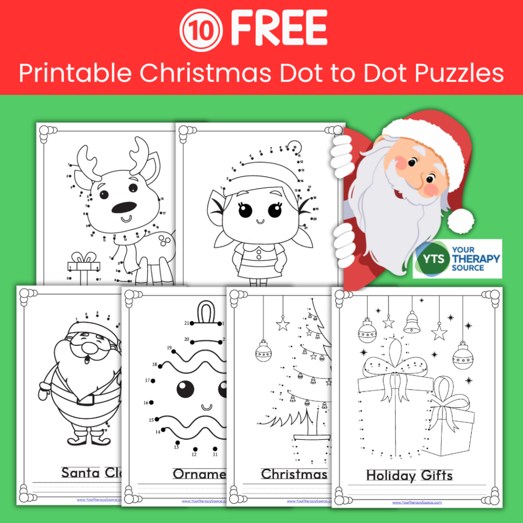 Christmas Dot To Dot Free Printables - Your Therapy Source intended for Free Christmas Connect The Dots Worksheets Printable