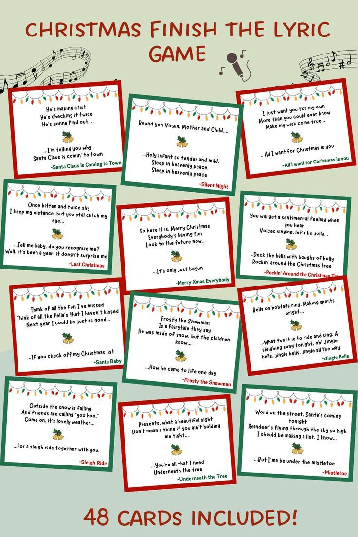 Christmas Finish The Lyric Game Printable, Christmas Carol Finish with regard to Christmas Song Lyrics Game Free Printable